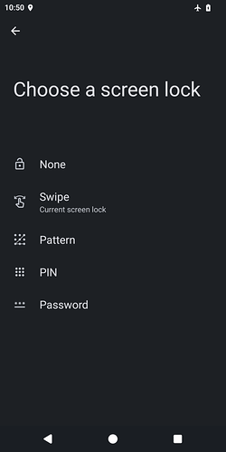 iodéOS setup - screen lock