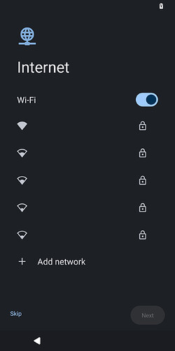 iodéOS setup - Wi‑Fi selection