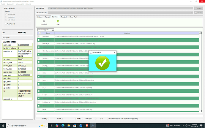 SPFlash-Windows-LunarOS-success
