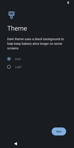 iodéOS setup - theme selection